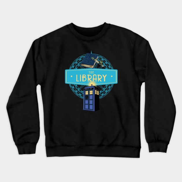 SILENCE IN THE LIBRARY Crewneck Sweatshirt by KARMADESIGNER T-SHIRT SHOP